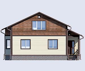 Двухэтажный каркасный дом с террасой в классическом стиле 169,6 кв.м
