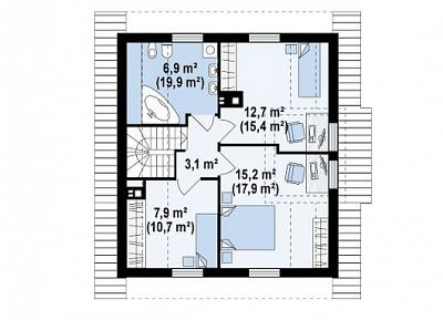 Двухэтажный дом из кирпича на 118,6 кв.м