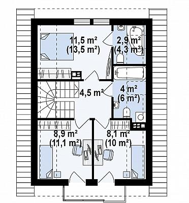 Двухэтажный практичный дом из газобетона 102,7 кв.м