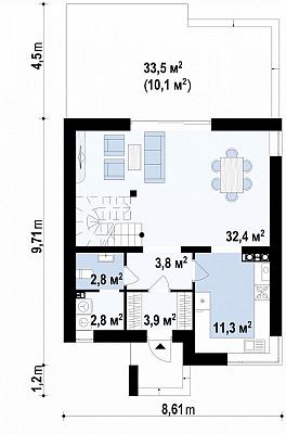 Двухэтажный кирпичный дом 119,9 кв.м