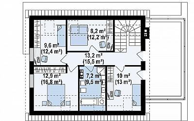 Двухэтажный кирпичный дом в европейском стиле 167,9 кв.м