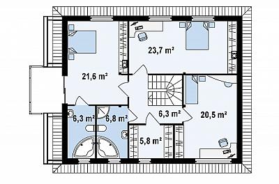 Двухэтажный кирпичный дом с гаражом 199,4 кв.м
