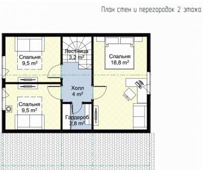Двухэтажный каркасный дом в классическом стиле 95,7 кв.м
