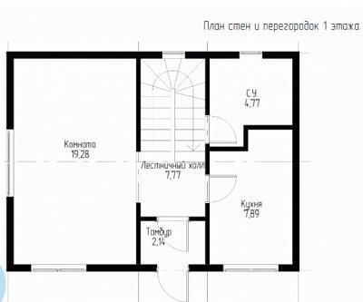 Двухэтажный каркасный дом в стиле фах-верк 83,6 кв.м