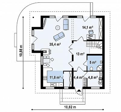 Двухэтажный кирпичный дом с балконом 170,4 кв.м