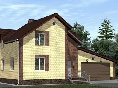 Двухэтажный дом из силикатных блоков для постоянного проживания площадью 170,48 кв.м