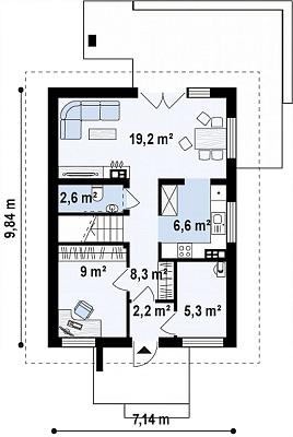 Двухэтажный практичный дом из газобетона 102,7 кв.м